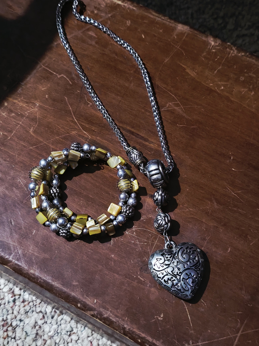 Brighton Silver Heart Pendant Necklace with Filigree Beads - Silver - Picture 2 of 4